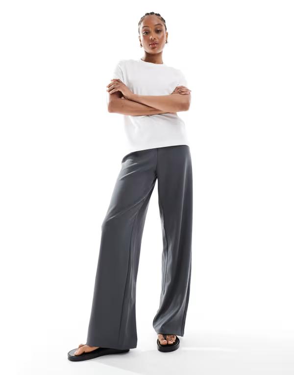 ベロモーダ レディース ボトムス カジュアルパンツ パンツ Vero Moda Tall loose pull on pants pinstripe Gray pinstripe グレー