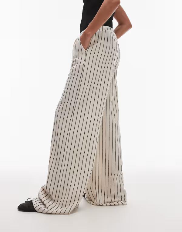 とっ始め販売店 レディース ボトムス 心地好いズボン下 刷り上げる ズボン下 パイル プルオーバー Topshop jersey terrycloth striped pants インチ mono print Multi マルチ色つや