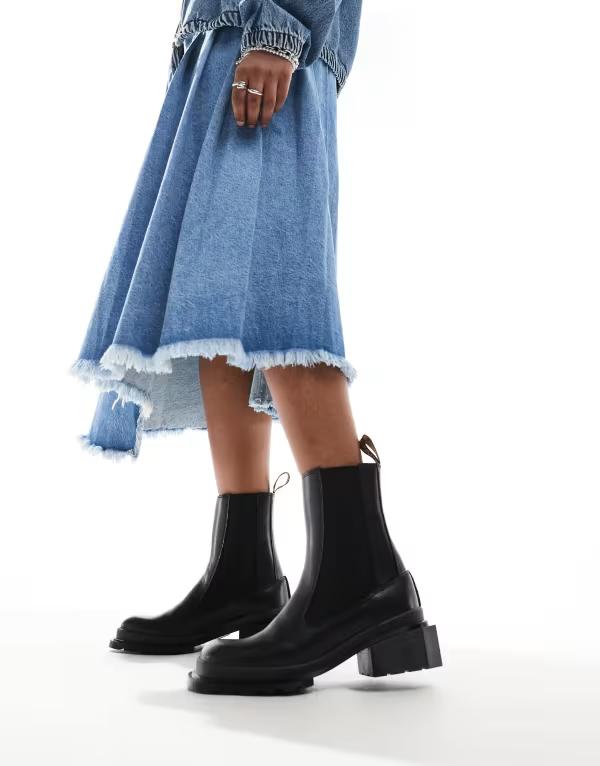 ドクターマーチン レディース シューズ ブーツ・レインブーツ チェルシーブーツ チェルシー ブーツ レザー Dr Martens Maybole chelsea boots leather Black ブラック｜ReVida 店