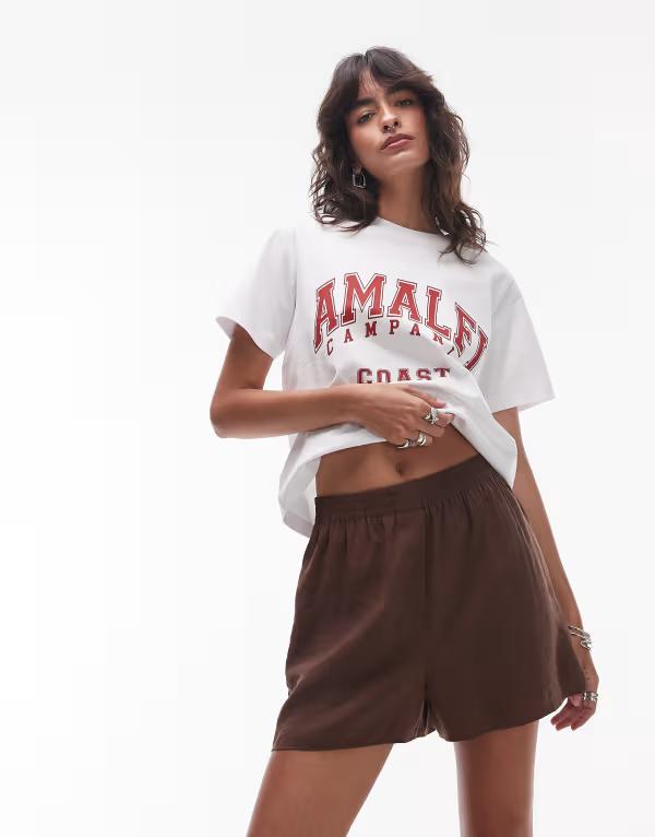 とっ始め販売店 レディース ボトムス 二分の一ズボン下・さる股引き 遊撃手ズボン下 Topshop super soft cupro shorts インチ chocolate - part of a set chocolate 黒茶