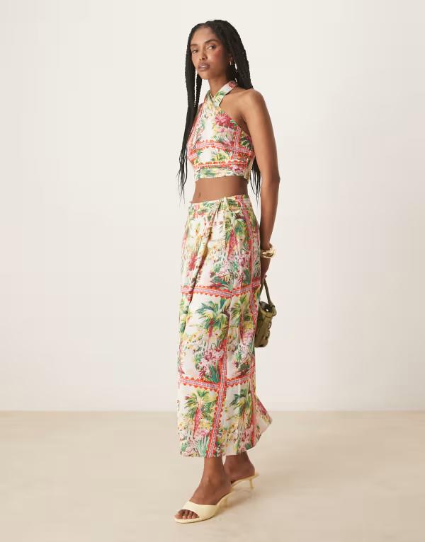 ノーバディーズ チャイルド レディース ボトムス スカート Nobody's Child Amazon wrap midaxi skirt in multi - part of a set Morello Scenic マルチカラー