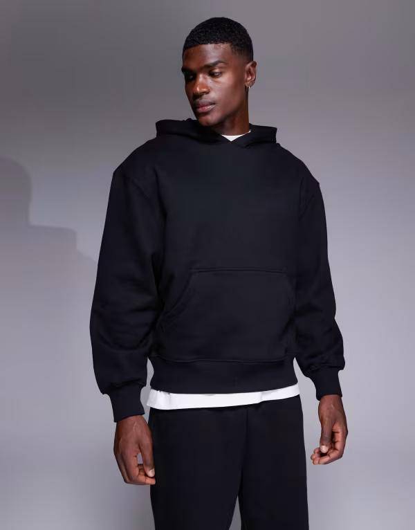 エイソス メンズ アウター パーカー・スウェット パーカー ASOS DESIGN premium heavyweight oversized hoodie 400gsm Black ブラック 13,490円