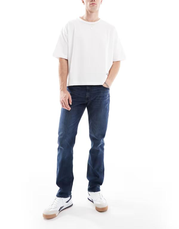 ジャック アンド ジョーンズ メンズ ボトムス デニムパンツ ストレート ジーンズ Jack & Jones clark straight leg jeans in dark wash Blue Denim デニム