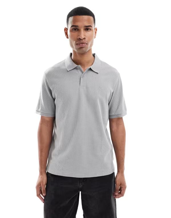 手玉 アンド ジョーンズ メンズ トップス スポーツシャツ Jack \u0026 Jones textured polo shirt ULTIMATE GRAY 薄墨色