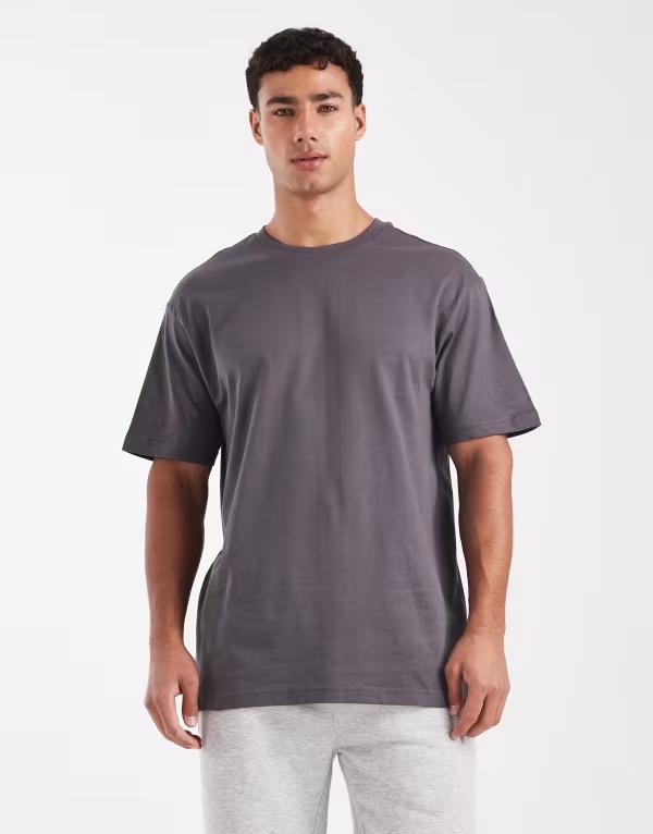オンリーアンドサンズ メンズ トップス Tシャツ リラックスフィット シャツ ONLY & SONS relaxed fit t-shirt in dark Gray Pinstripe グレー|ReVida 店