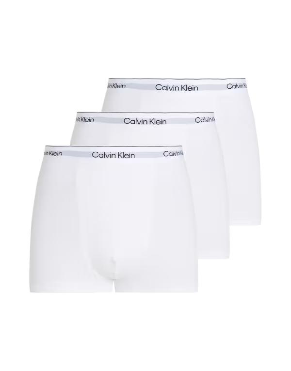 カルバンクライン メンズ アンダーウェア トランクス コットン Calvin Klein Icon Cotton Stretch 3-pack darted trunks White ホワイト|ReVida 店