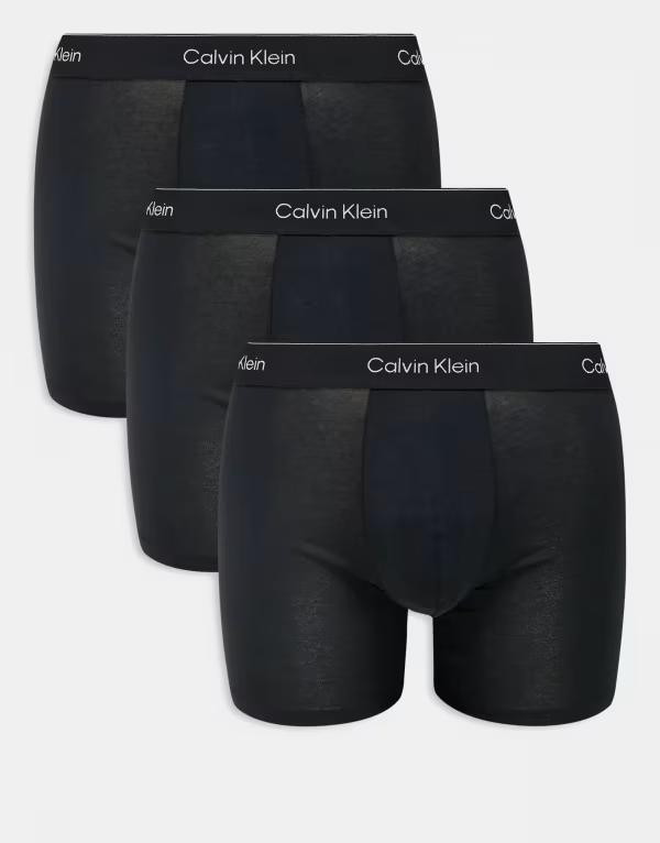 カルバンクライン メンズ アンダーウェア ブリーフパンツ トリプルブラック コットン Calvin Klein Icon Cotton Stretch 3 pack boxer briefs in triple Black ブラック｜ReVida 店