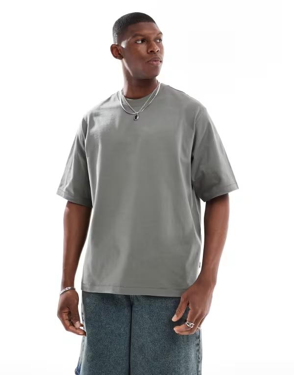 オンリーアンドサンズ メンズ トップス Tシャツ ONLY & SONS super oversize T-shirt in dark sage Castor gray グレー 9,485円