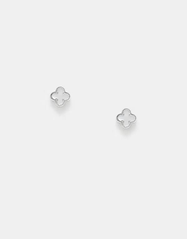 キングスリーライアン レディース アクセサリー ピアス・イヤリング Tシャツ Kingsley Ryan faux pearl clover stud earrings tone surgical steel Pearl パール