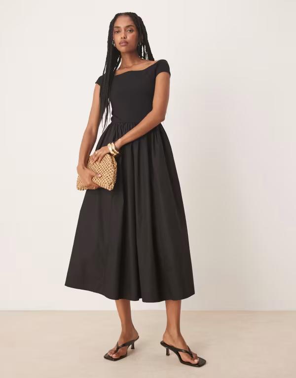 ノーバディーズ チャイルド レディース トップス 衣装 midi衣装 midi Nobody\u0027s Child off the shoulder MIDI dress Black 黒いこと