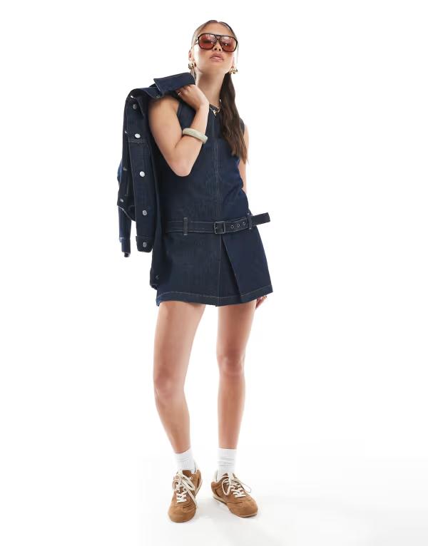 コットンオン レディース トップス ワンピース ミニワンピース ミニ コットン デニム Cotton:On Cotton On denim seam mini dress in shutter Shutter Blue ブルー