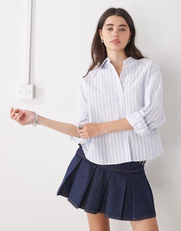 ウィークデイ レディース トップス Tシャツ Weekday boxy fit shirt and blue stripe Blue stripe ブルー