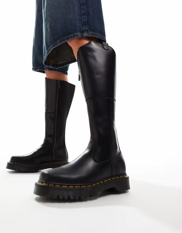ドクターマーチン レディース シューズ ブーツ・レインブーツ Dr Martens Amaayah knee high boots Black ブラック｜ReVida 店