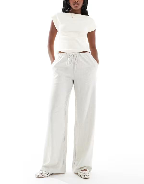 デイジーストリート レディース ボトムス カジュアルパンツ パンツ リネン Daisy Street linen mix mid rise pants BEIGE ベージュ｜ReVida 店