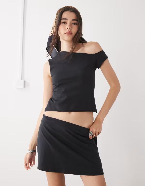 コルージョン レディース ボトムス スコート COLLUSION skort Black 黒いこと