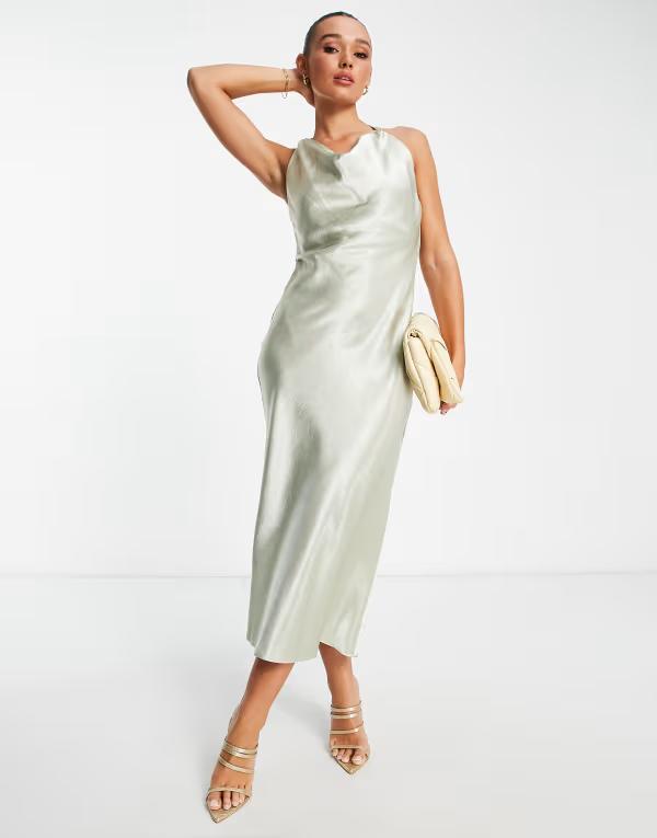 リバーアイランド レディース トップス ワンピース マキシワンピース マキシ River Island cowl neck maxi dress SILVER シルバー