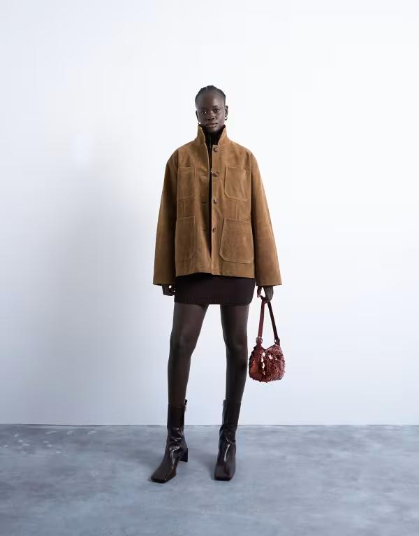 トップショップ レディース アウター ジャケット・ブルゾン スエード Topshop faux suede boxy casual shacket in tan tan タン