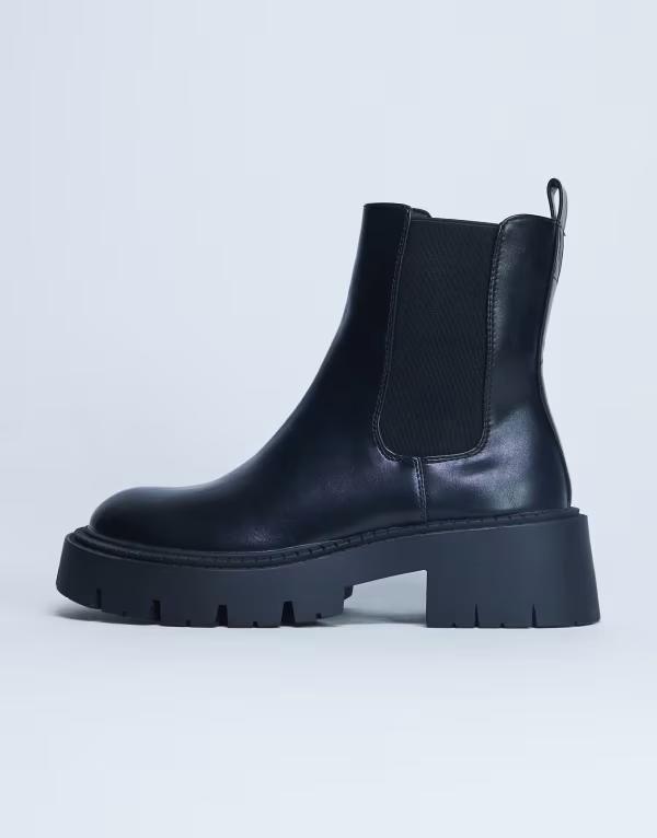 とっ始め販売店 レディース シューズ ブーツ・レインブーツ チェルシーブーツ チェルシー ブーツ Topshop Layla chunky chelsea boots Black 黒いこと ブーツ-その他