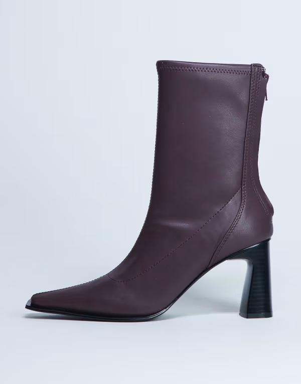 トップショップ レディース シューズ ブーツ・レインブーツ アンクル ブーツ Topshop Nicky chisel toe ankle boots Burgundy バーガンディ