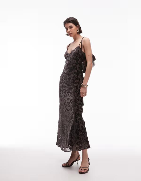 マンゴ レディース トップス ワンピース マキシ Mango devore maxi slip dress BROWN ブラウン｜ReVida 店 23,214円