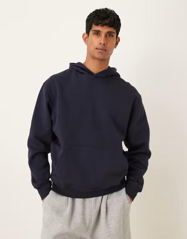 エイソス メンズ アウター パーカー・スウェット リラックスフィット パーカー ASOS DESIGN essential relaxed fit hoodie Sky captain ネイビー
