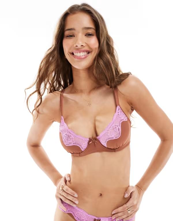 コットンオン レディース アンダーお召しもの ブラ スピード競技 Cotton On sabrina underwire lace bra インチ caramel crush CARAMEL CRUSH インナー・下着・ランジェリー-ブラジャー