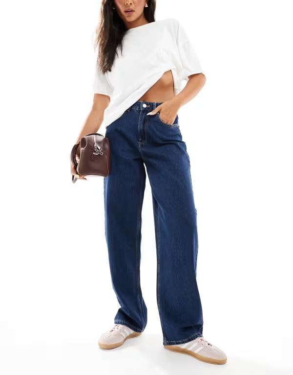 ヴェロモーダ レディース ボトムス デニムパンツ デニム ジーンズ Vero Moda barrel leg jeans in dark blue denim Dark Blue Denim デニム｜ReVida 店 16,860円