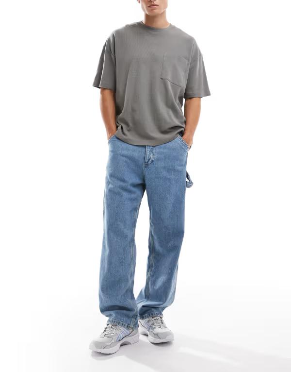 ジャック アンド ジョーンズ メンズ ボトムス デニムパンツ ジーンズ Jack & Jones Alex baggy carpenter jeans Blue Denim デニム