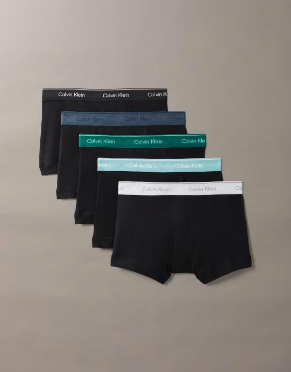 カルバンクライン メンズ アンダーウェア トランクス コットン Calvin Klein Cotton Classics 5 pack briefs with blue/green/gray waistbands Multi マルチカラー