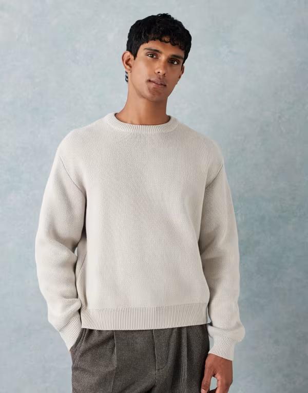 ウィークデイ メンズ アウター ニット・セーター セーター Weekday sweater in off-white Off-white オフホワイト