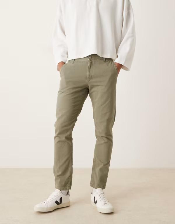 エイソス メンズ ボトムス カジュアルパンツ パンツ ASOS DESIGN slim pants Khaki カーキ