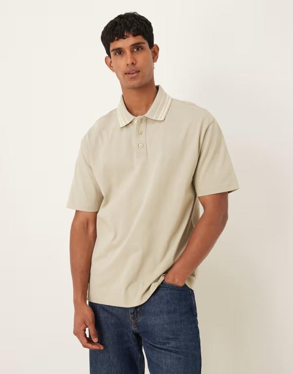エイソス メンズ トップス スポーツシャツ 伸び伸びする相応う プルオーバー ASOS DESIGN heavyweight 240gsm relaxed fit polo shirt with tipping detail VETIVER 緑であること