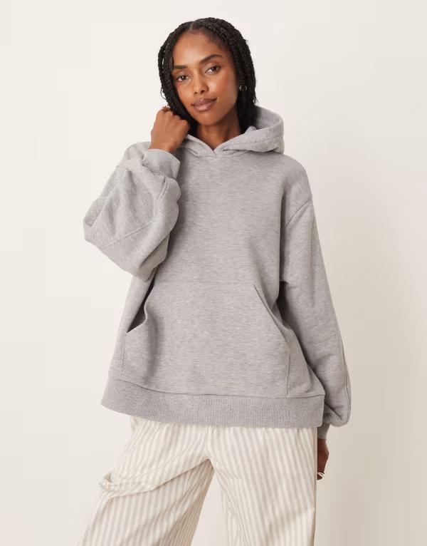 エイソス レディース アウター パーカー・スウェット スウェット シャツ ASOS DESIGN godet detail hooded sweatshirt heather Gray Heather グレー
