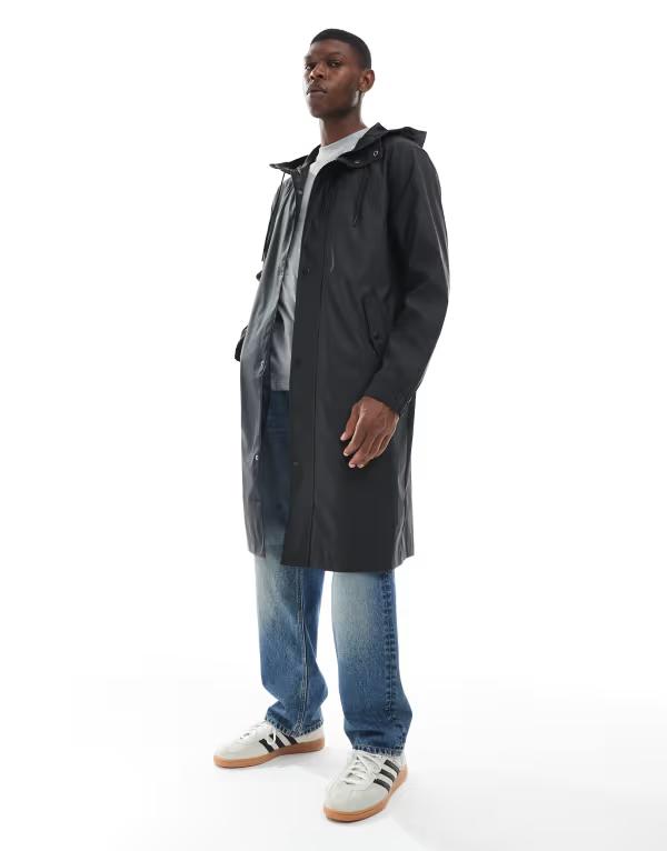 エイソス メンズ アウター ジャケット・ブルゾン ASOS DESIGN longline windbreaker Black ブラック