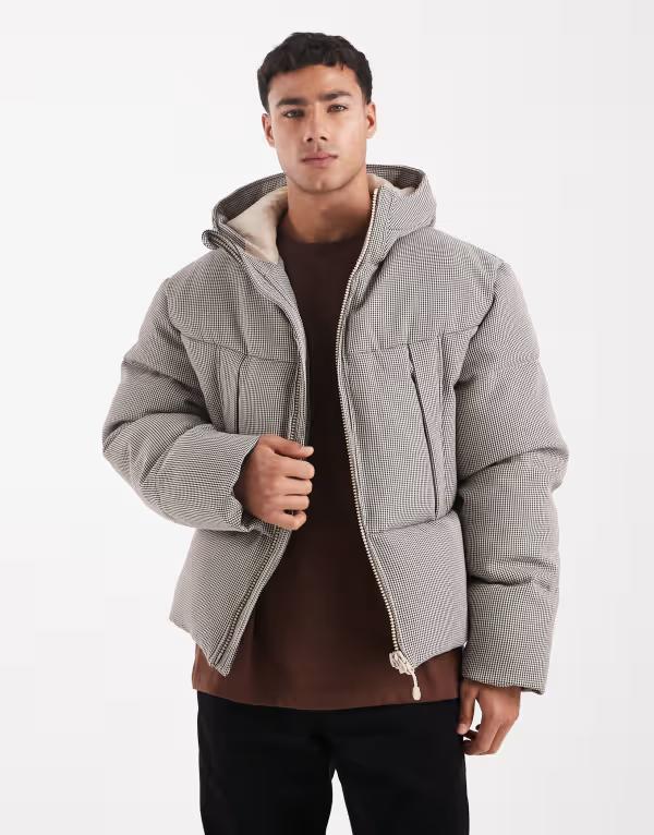 エイソス メンズ アウター ジャケット・ブルゾン ジャケット ASOS DESIGN houndstooth puffer jacket Gray グレー 26,480円