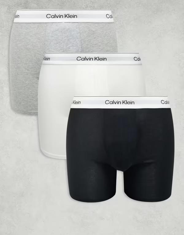 カルバンクライン メンズ アンダーウェア ブリーフパンツ コットン Calvin Klein Icon Cotton Stretch 3 pack boxer briefs white and Multi マルチカラー｜ReVida 店