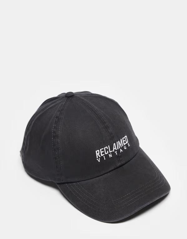 リクレイム ヴィンテージ レディース アクセサリー 帽子 キャップ ロゴ Reclaimed Vintage unisex logo cap black ブラック｜ReVida 店