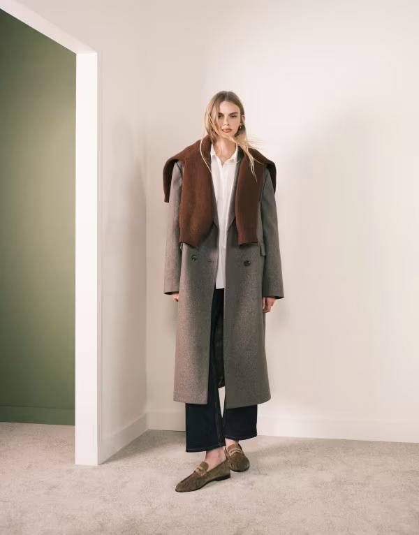 エイソス レディース アウター コート ASOS DESIGN oversized dad coat in heathered mushroom Brown ブラウン