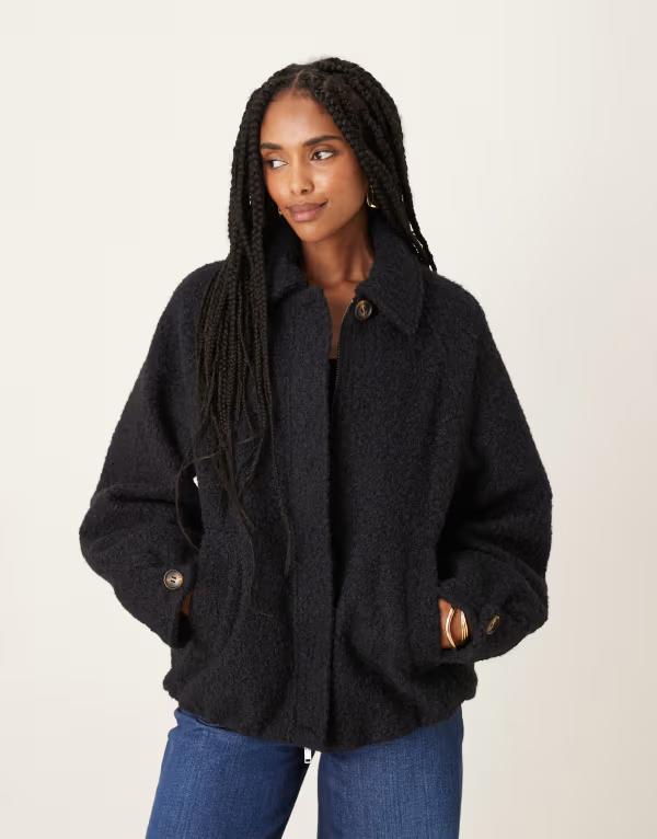 エイソス レディース アウター 上衣・上衣 上衣 ASOS DESIGN top collar brushed bomber jacket navy 米国海軍