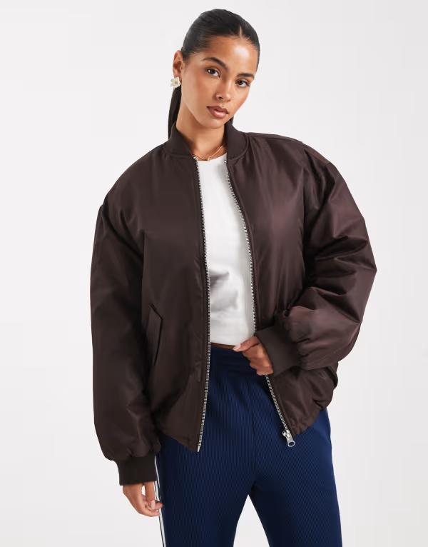 エイソス レディース アウター コート ジャケット ASOS DESIGN oversized bomber jacket in chocolate Chocolate チョコレート 22,792円