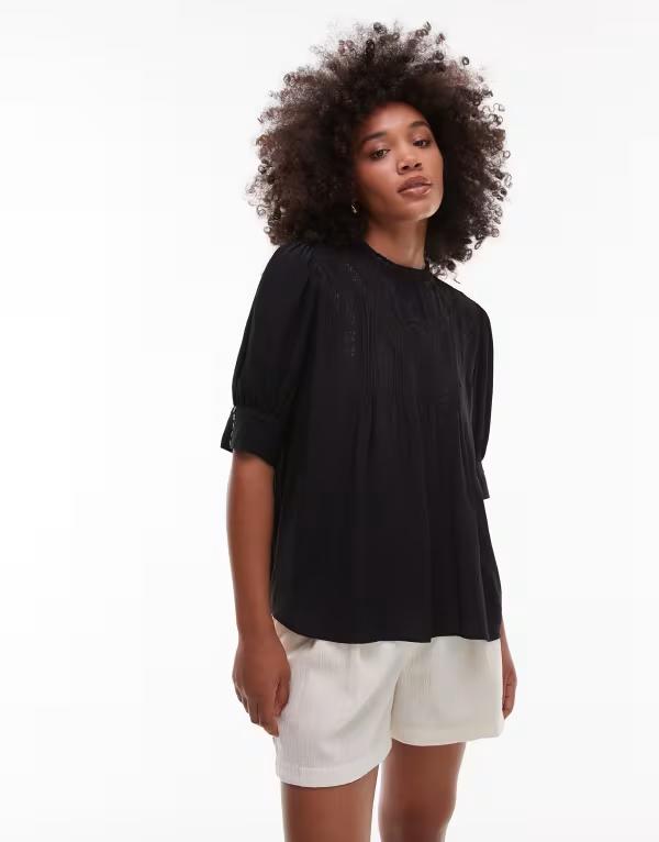 アンドアザーストーリーズ レディース トップス シャツ 刺繍 ブラウス レース & Other Stories embroidered lace blouse Black ブラック