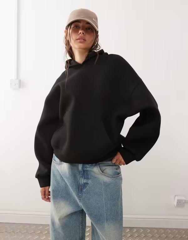 ウィークデイ レディース アウター パーカー・スウェット スキューバ パーカー Weekday oversized hoodie in scuba-style fabric Black ブラック