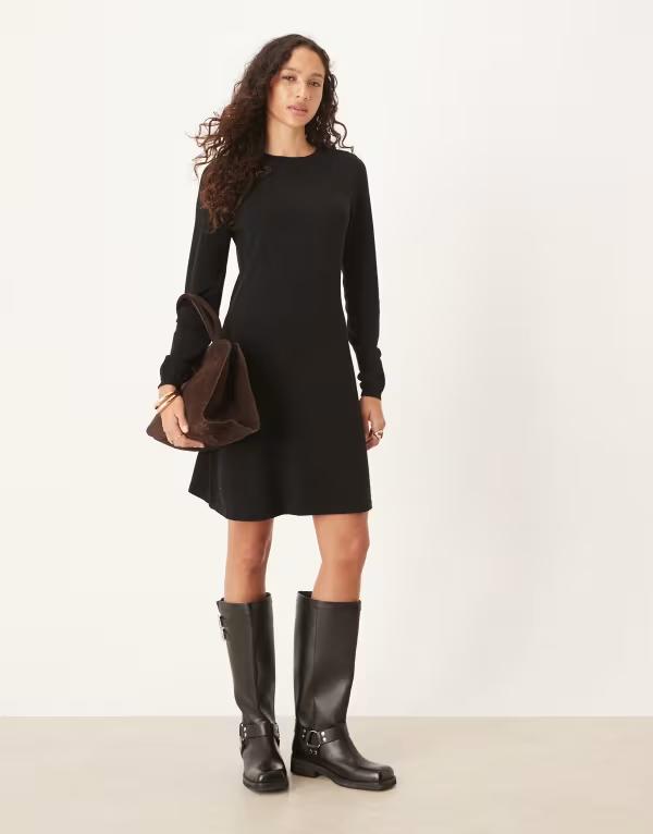 ヴィラ レディース トップス ワンピース ミニワンピース ミニ ニット VILA knitted mini dress Black ブラック｜ReVida 店