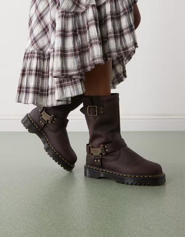 ドクターマーチン レディース シューズ ブーツ・レインブーツ Dr Martens Anistone Hi boots BROWN ブラウン画像