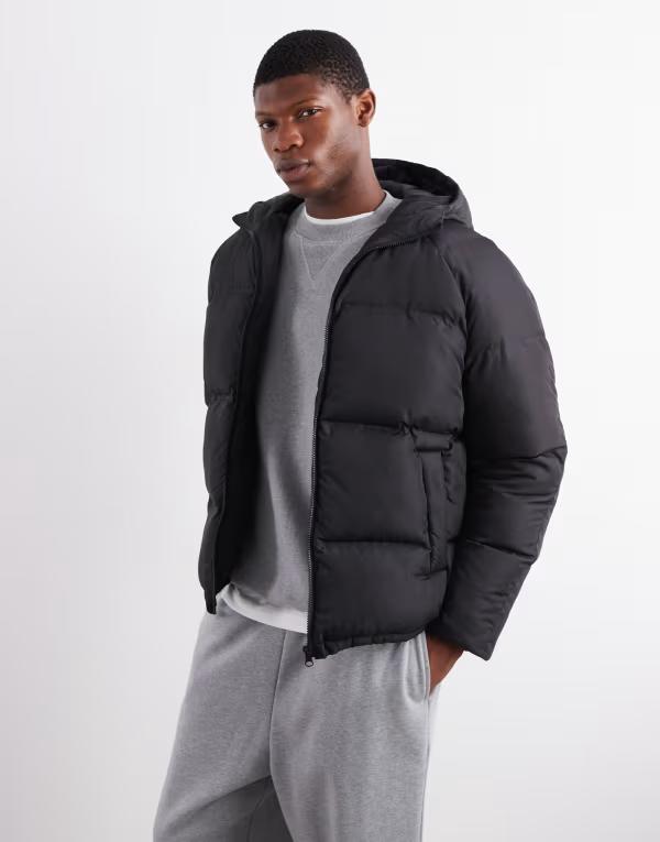 エイソス メンズ アウター 上衣・上衣 上衣 ASOS DESIGN puffer jacket Black 黒いこと