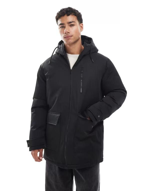 ジャック アンド ジョーンズ メンズ アウター コート パーカー ジャケット Jack & Jones parka jacket Black ブラック