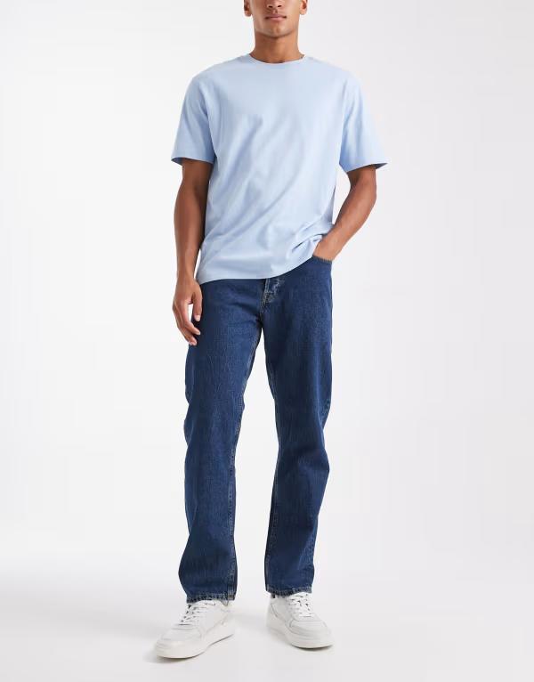 ジャック アンド ジョーンズ メンズ ボトムス デニムパンツ ジーンズ Jack & Jones Chris straight jeans in dark Dark Blue ブルー