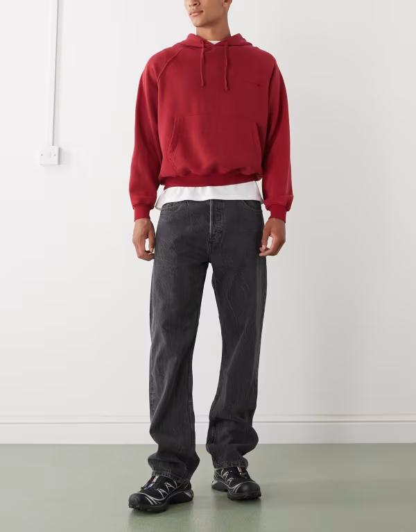 ウィークデイ メンズ ボトムス デニムパンツ リラックスフィット ストレート ジーンズ Weekday Space relaxed fit straight leg jeans wash Risso Black ブラック