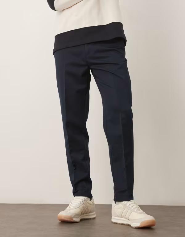 エイソス メンズ ボトムス カジュアルパンツ パンツ ASOS DESIGN smart tapered pants NAVY ネイビー