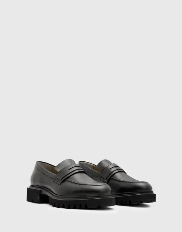 オールセインツ メンズ シューズ スリッポン・ローファー ローファー AllSaints Vinni loafers Black ブラック